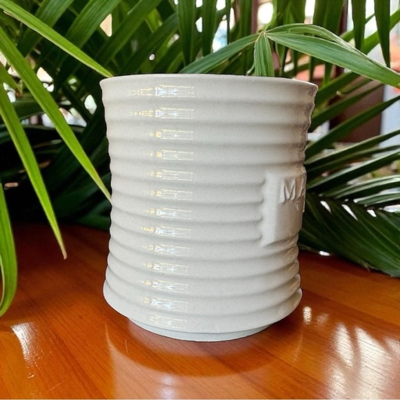 Magnolia Home Embossed Ceramic Mug – Ribbed White Stoneware - Picture 5 of 11